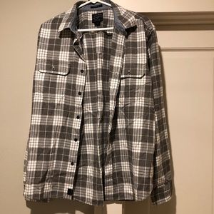 Lucky Brand Men's Black Label Flannel Plaid Button